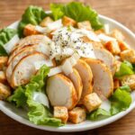 Chicken Caesar salad with homemade dressing